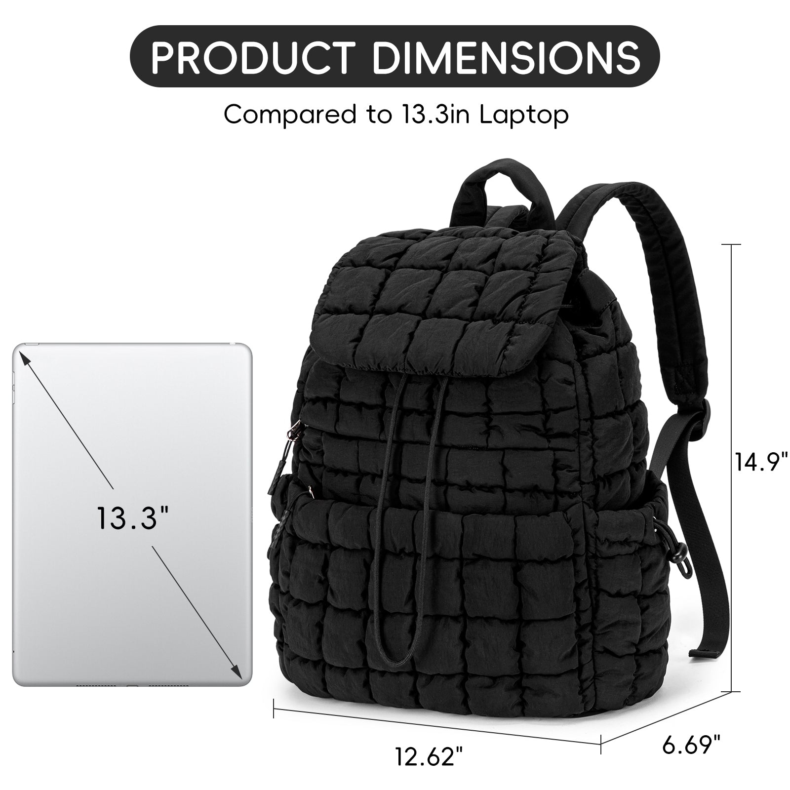 CLUCI Puffy Casual Lightweight Daypack for Women — Travel & Work
