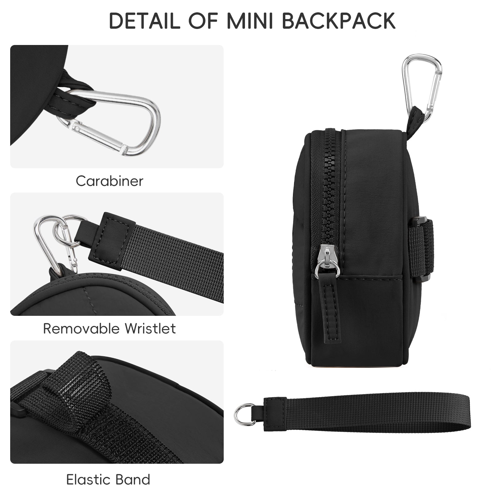 CLUCI Mini Cute Puffer Keychain Wallet with 3 RFID Card Slots