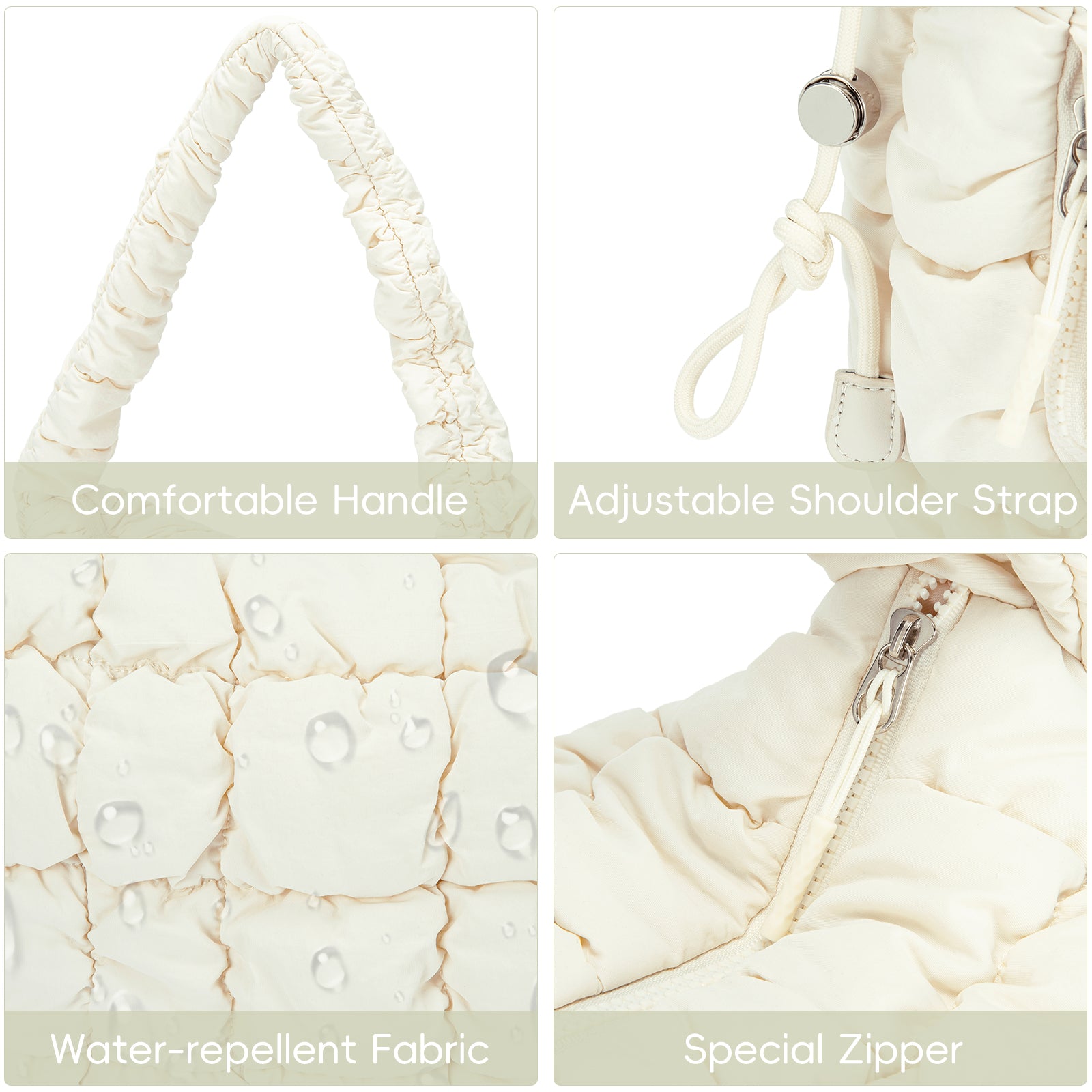 CLUCI Large Lightweight Quilted  Puffer Tote Bag for Women