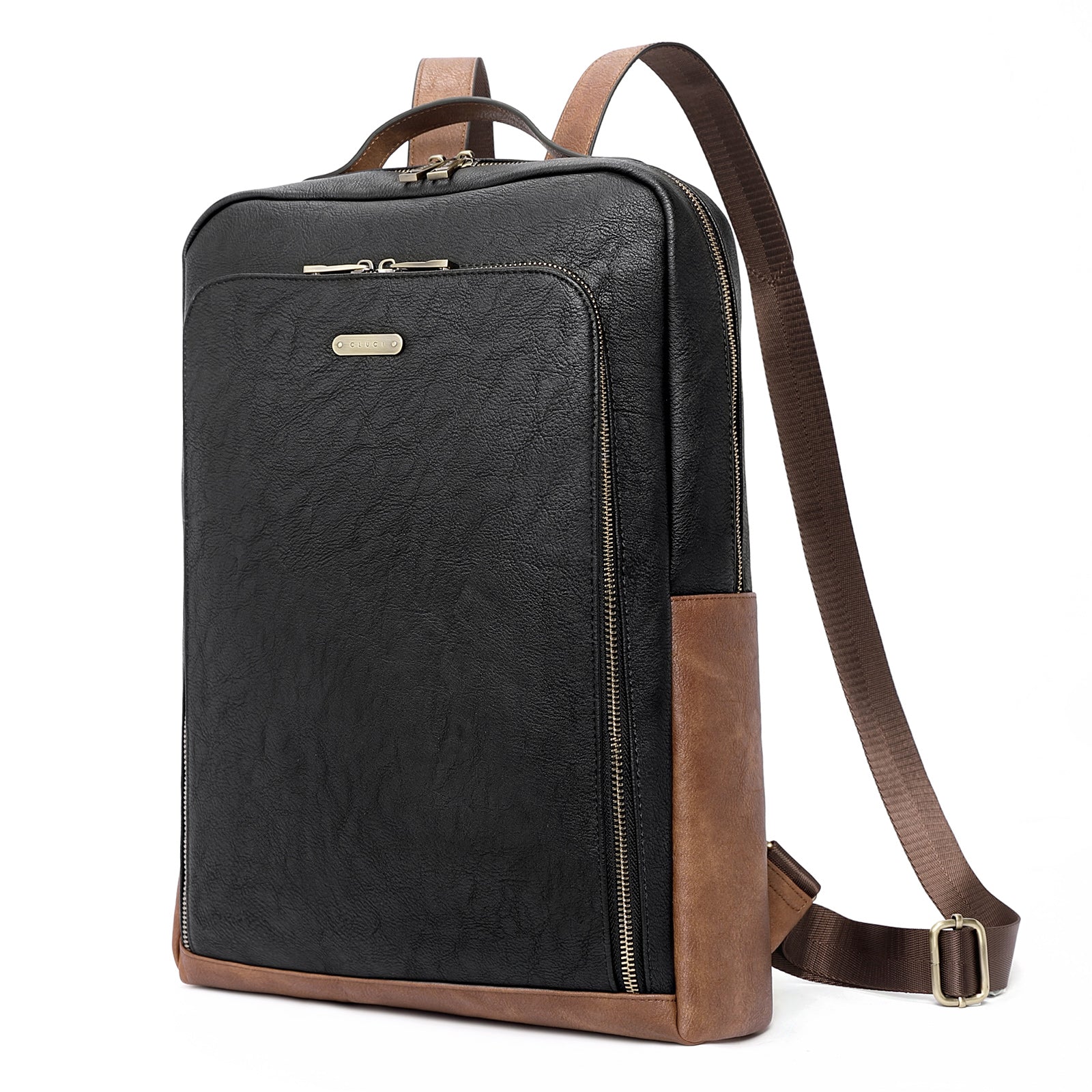 CLUCI Leather Laptop Backpack for Women inch Computer Bag Large T