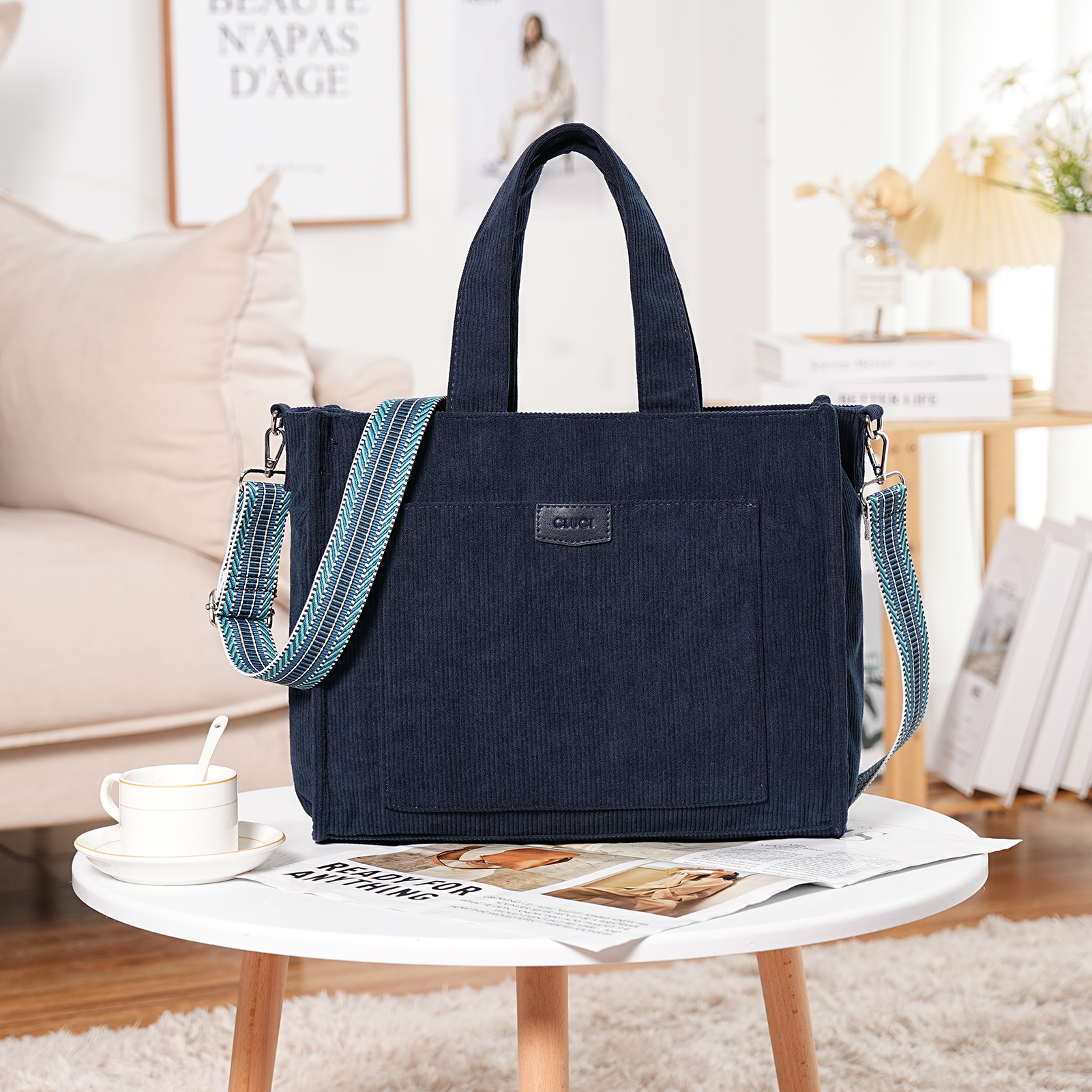 Wide Purse Strap Crossbody Purses Adjustable Replacement Shoulder Handbag Strap—Blue