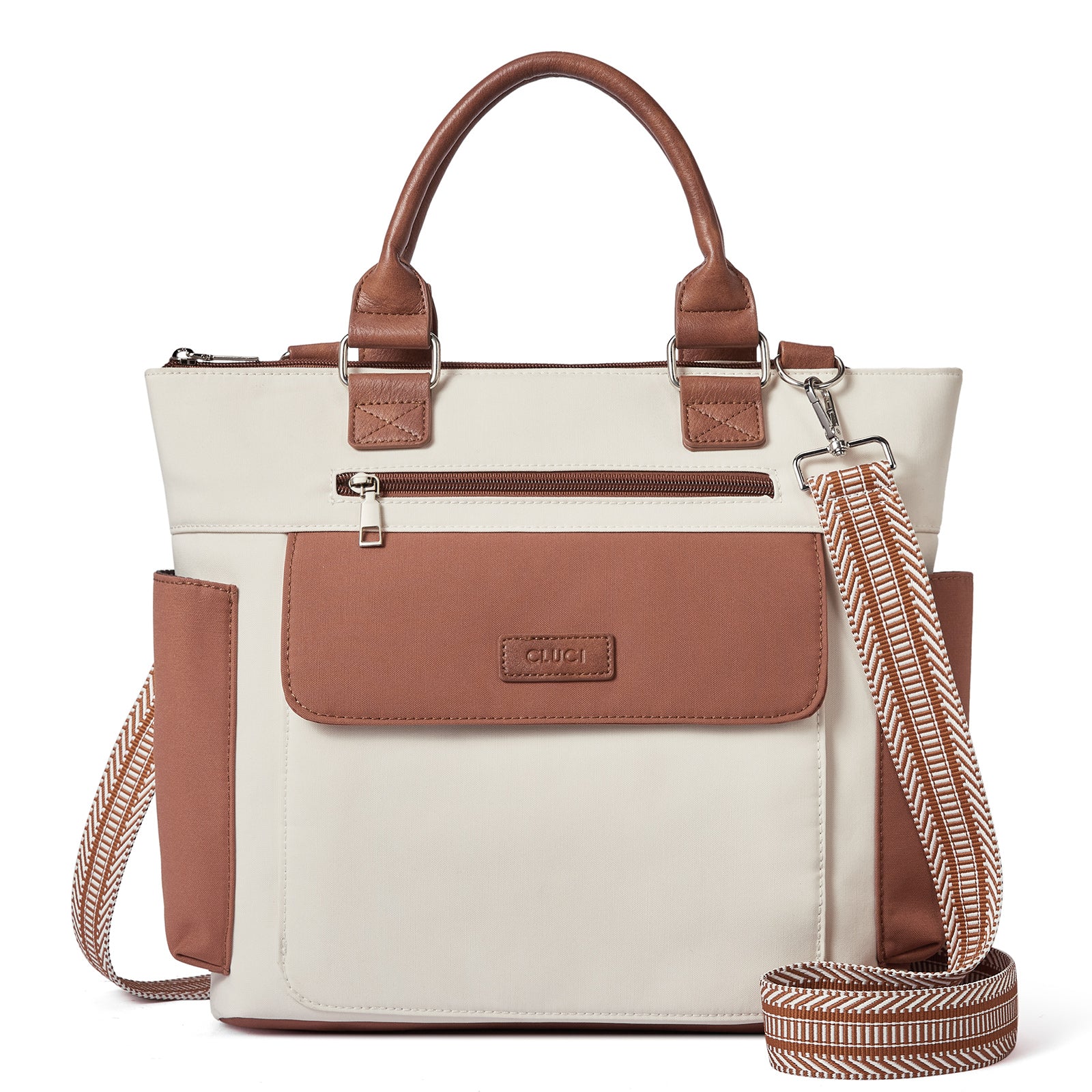 Tote Bags for Women Soft Canvas Multi-Pocket Shoulder Bag with Adjustable Strap