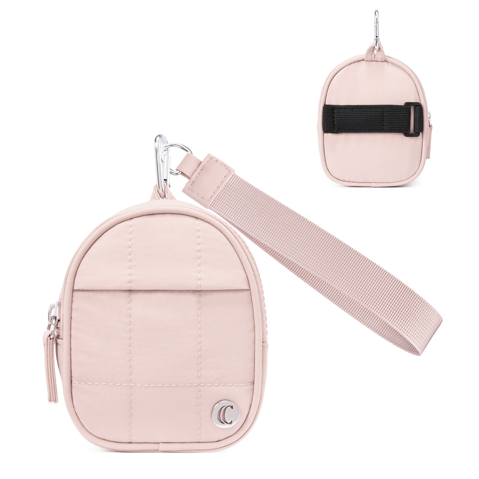 CLUCI Mini Cute Puffer Keychain Wallet with 3 RFID Card Slots