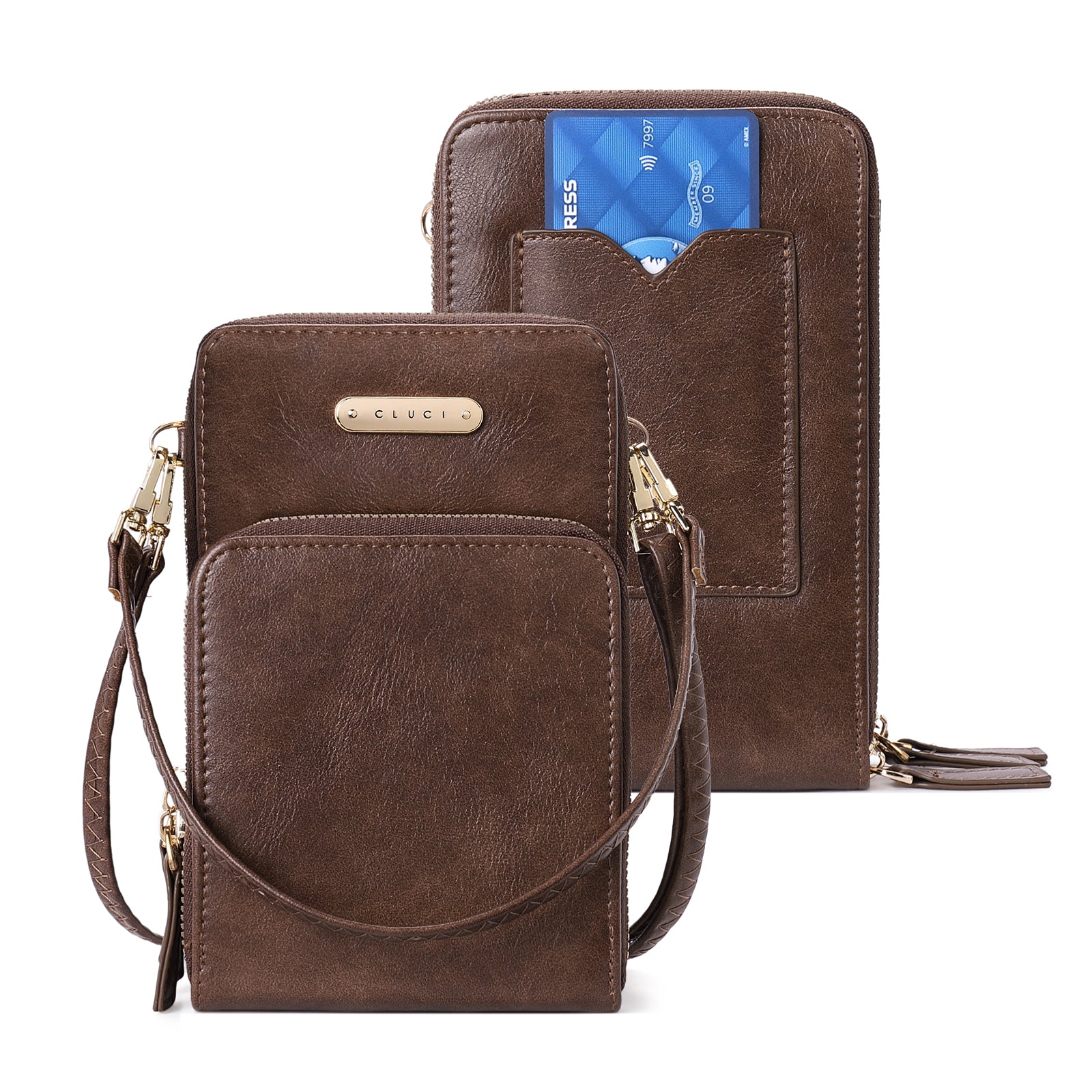 CLUCI Small Crossbody Bag for Women Leather Cellphone Shoulder Purses Fashion Travel Designer Wallet
