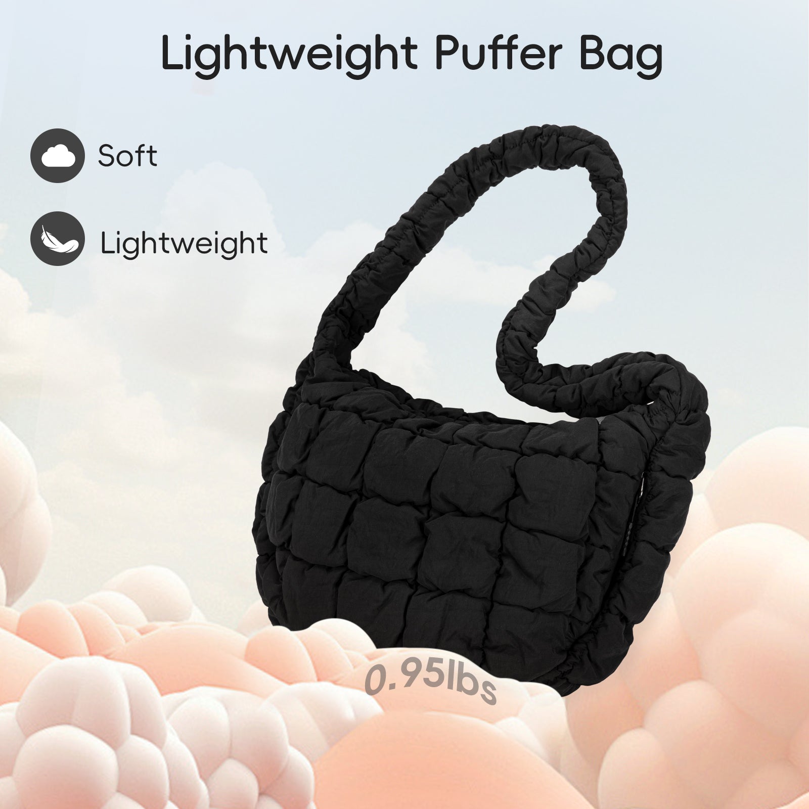 CLUCI Large Lightweight Quilted  Puffer Tote Bag for Women