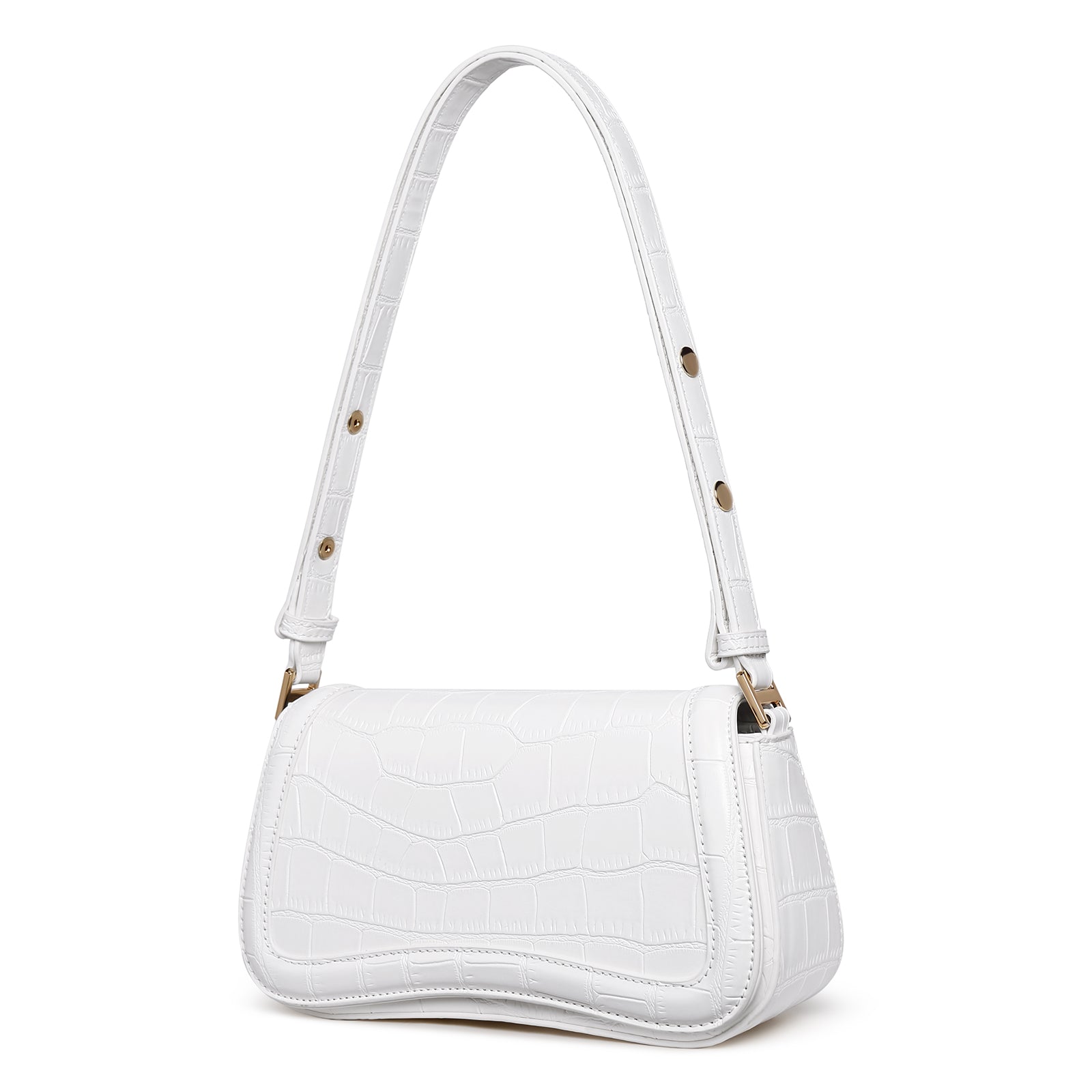 CLUCI Leather Shoulder Baguette Bags for Women