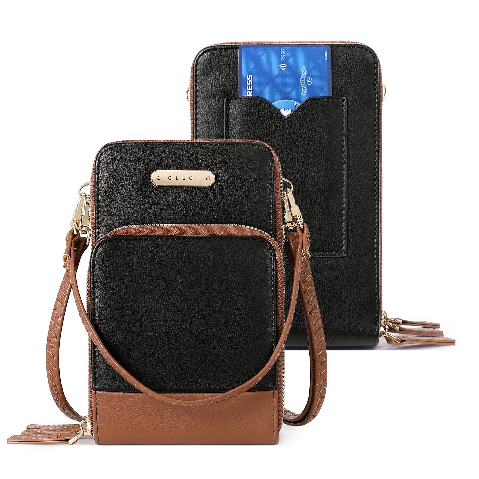 CLUCI Small Crossbody Bag for Women Leather Cellphone Shoulder Purses Fashion Travel Designer Wallet