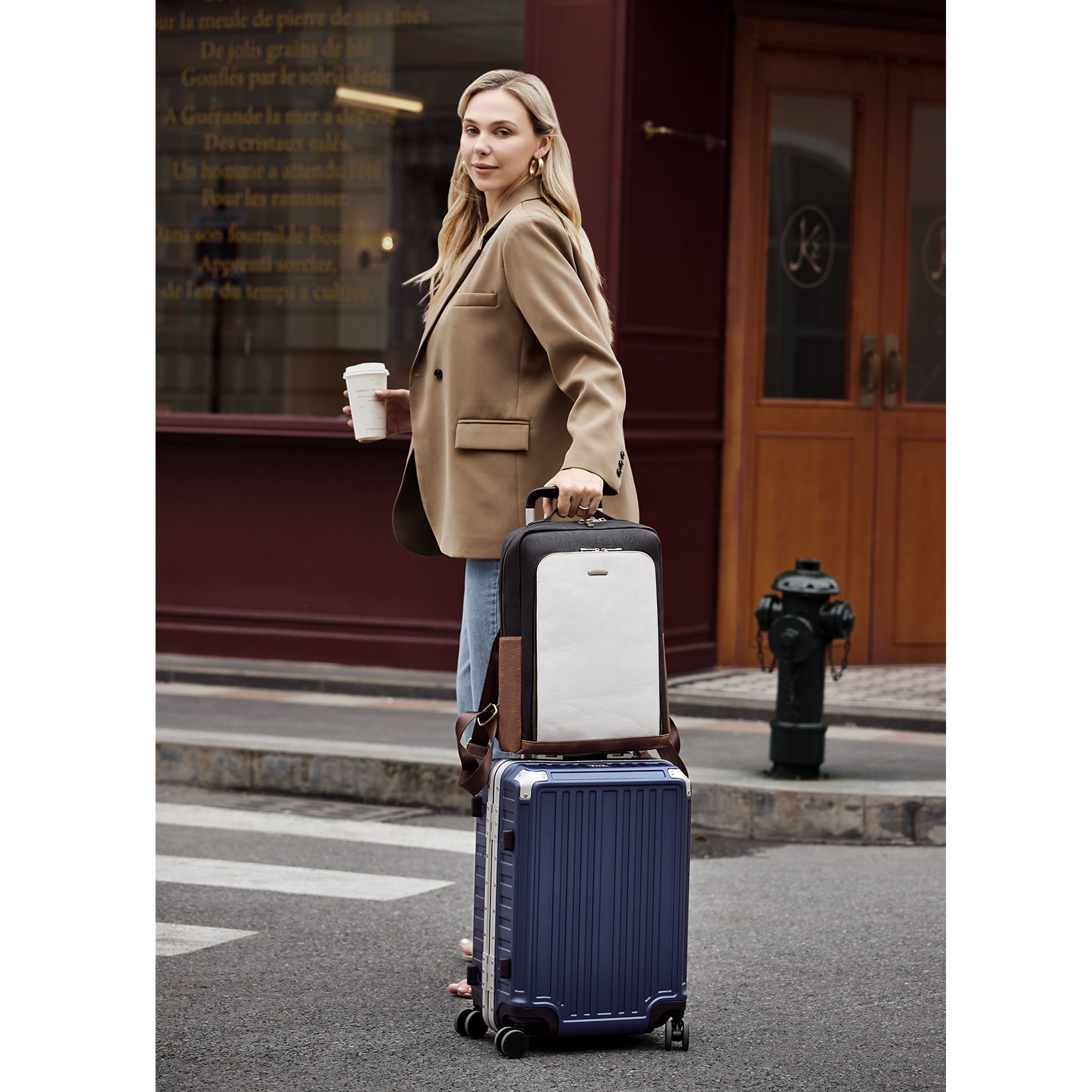 CLUCI Leather Laptop Backpack for Women 15.6 inch Computer Bag Large Travel Vintage College Daypack Business Bags
