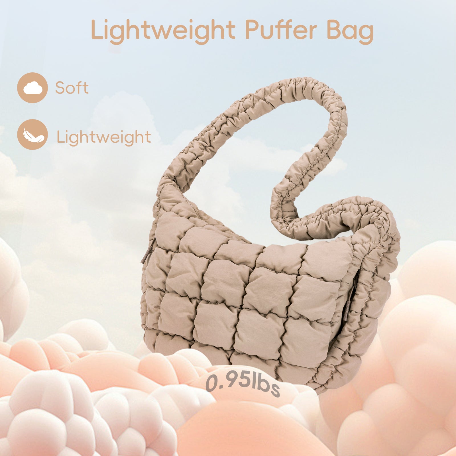 CLUCI Large Lightweight Quilted  Puffer Tote Bag for Women