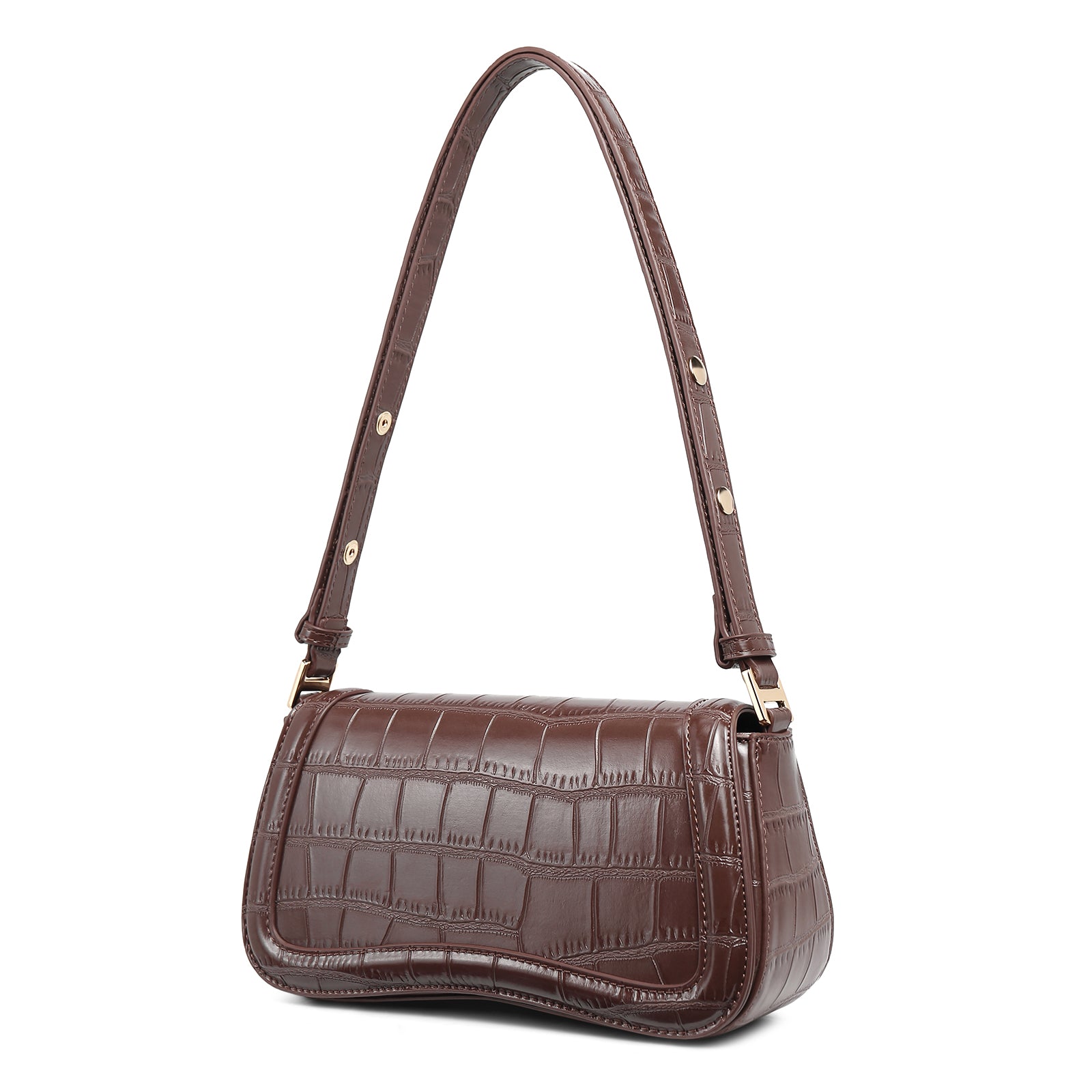 CLUCI Leather Shoulder Baguette Bags for Women
