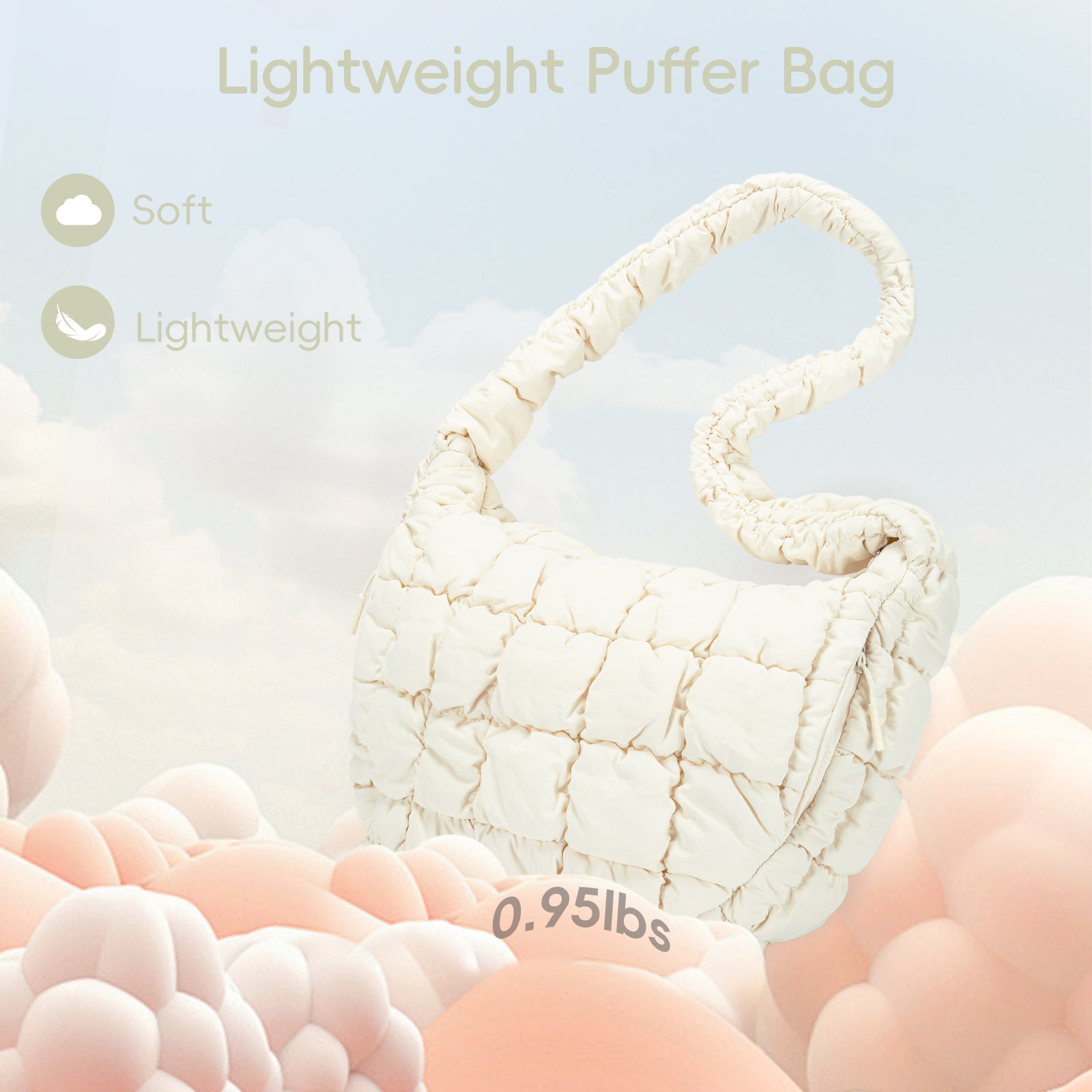 CLUCI Large Lightweight Quilted  Puffer Tote Bag for Women