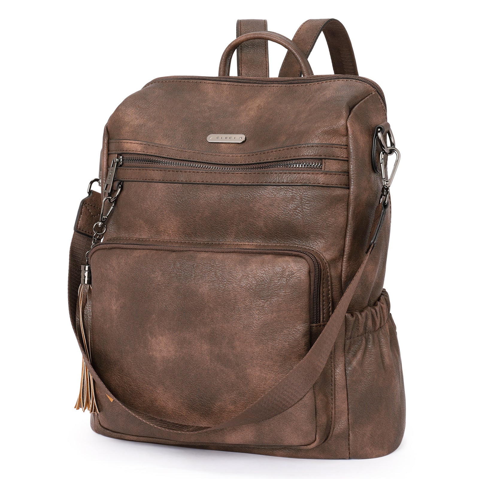 Greene Women's Leather Backpack Purse For Commuting | Two-Toned Vintage