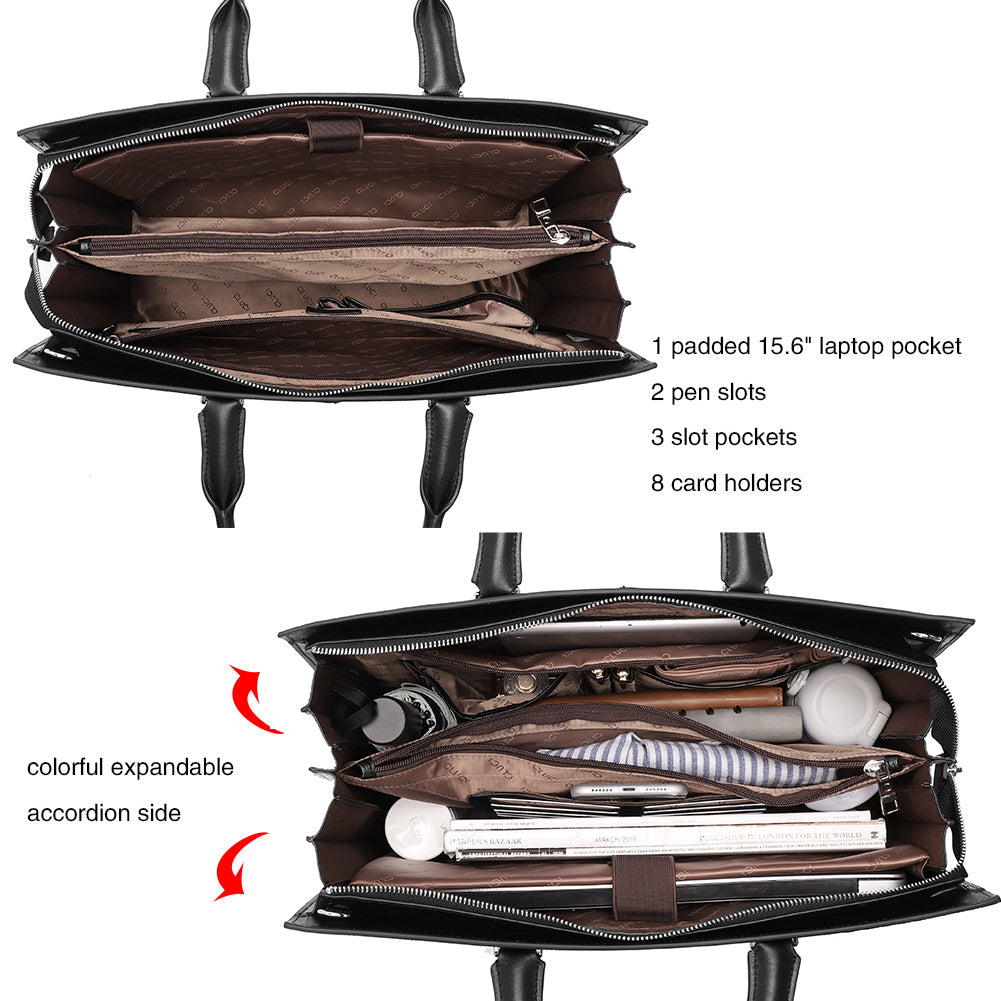Lauren Refined Leather Briefcase For Women For Daily Use