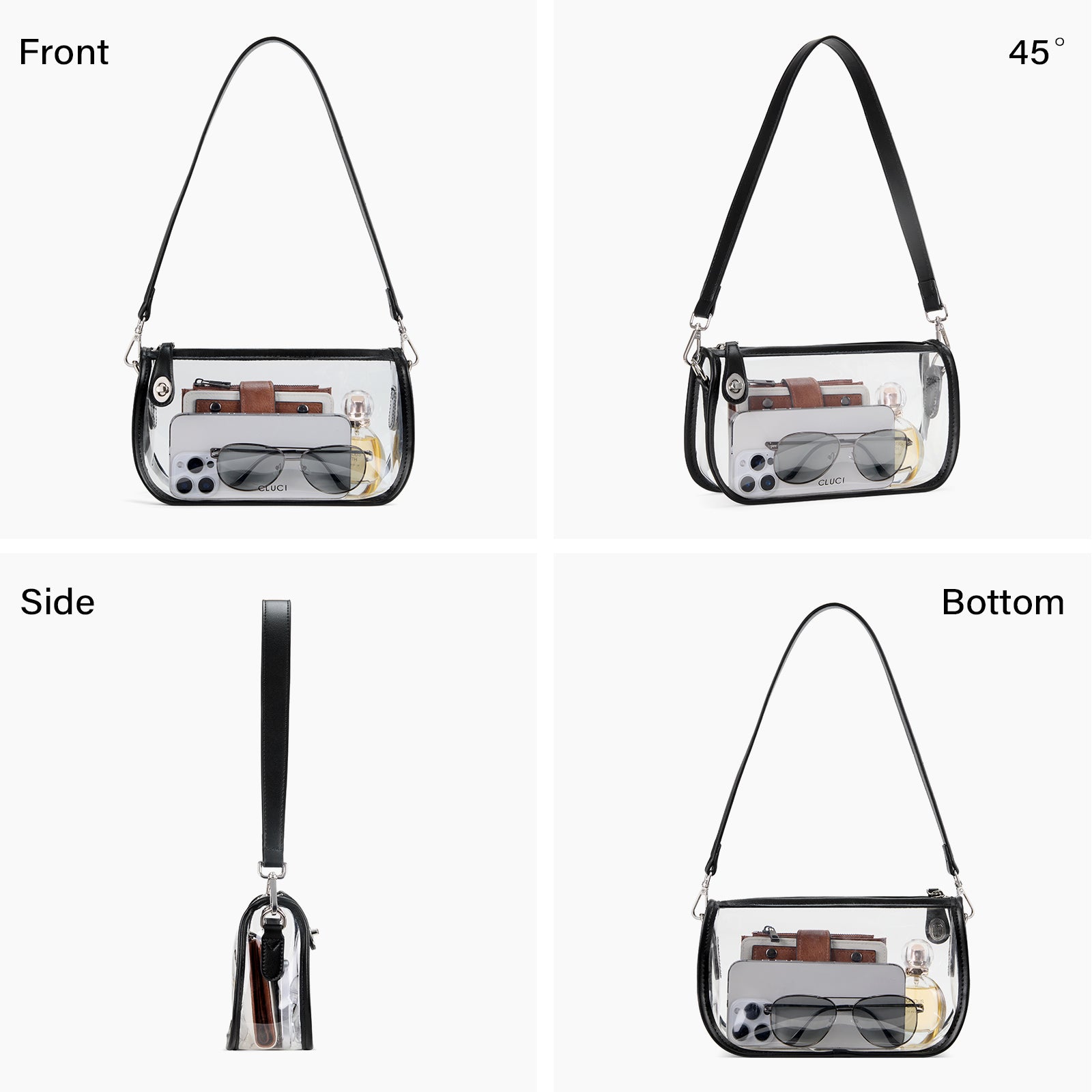 CLUCI Clear Purse Crossbody Bags for Concerts Sports Events Festivals