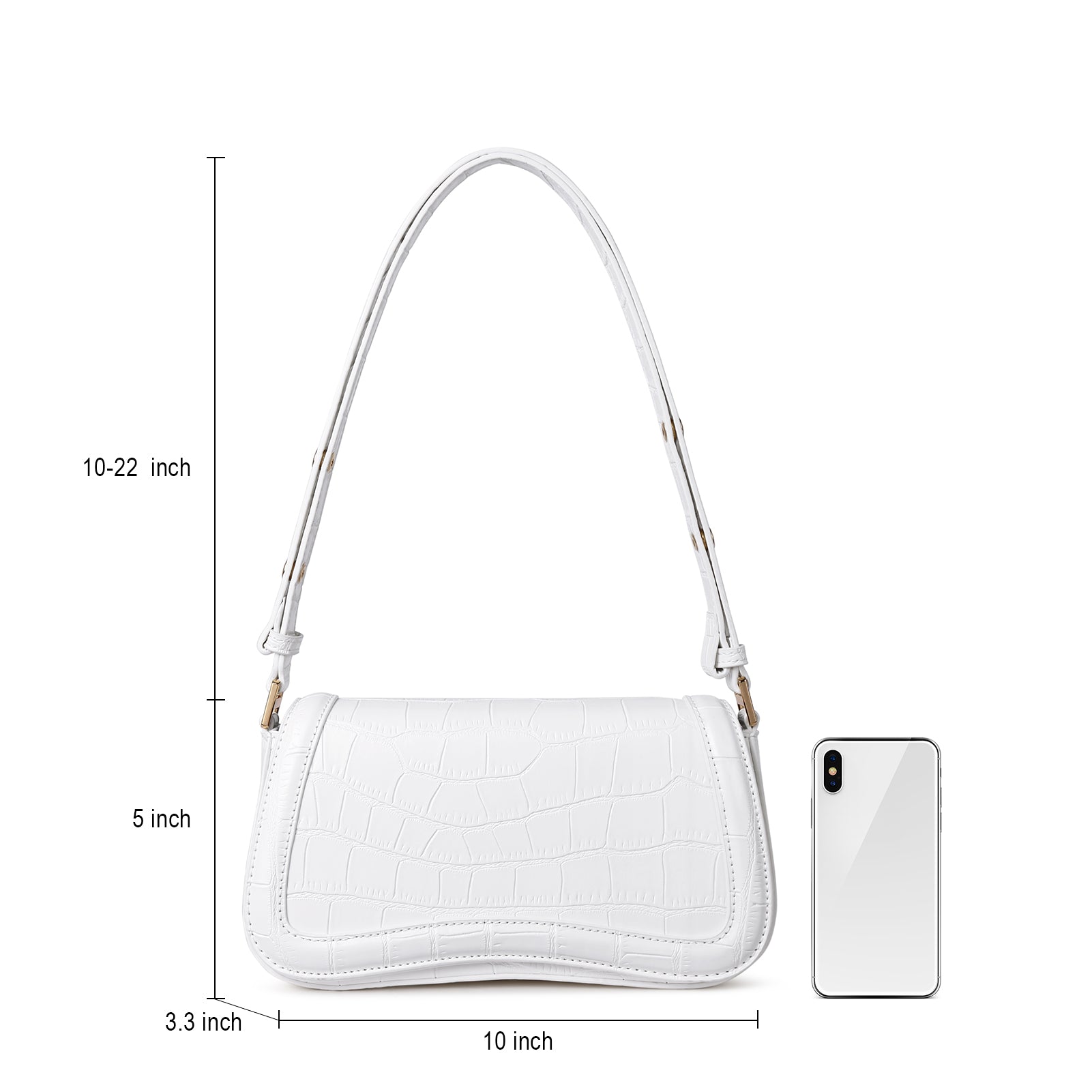 CLUCI Leather Shoulder Baguette Bags for Women