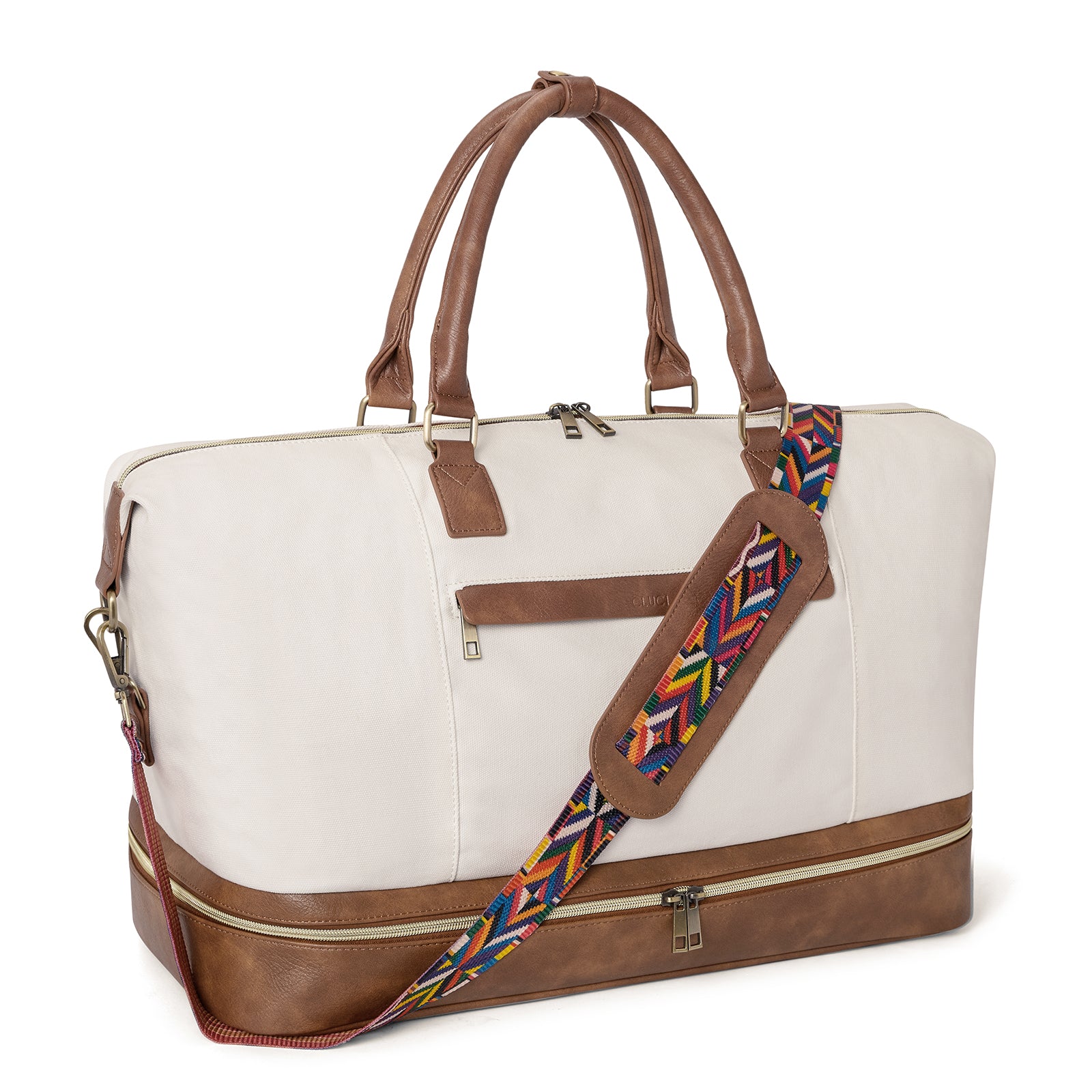CLUCI Weekend Bags Travel Canvas Carry on Bags for Airplanes Travel Bags with Shoe Compartment