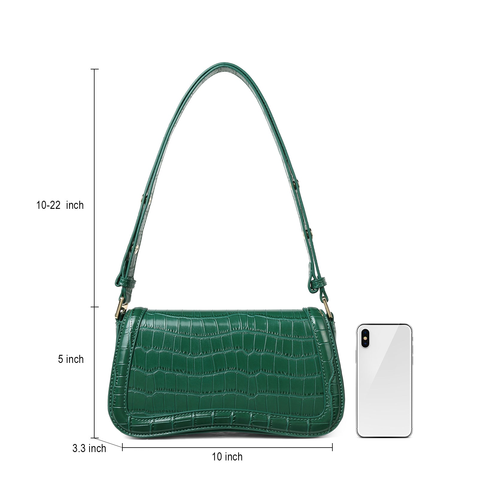 CLUCI Leather Shoulder Baguette Bags for Women