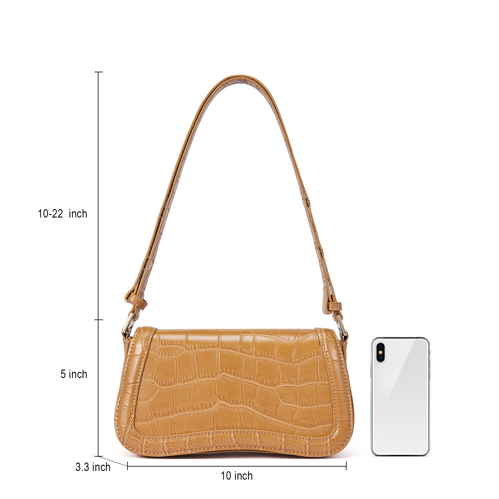 CLUCI Leather Shoulder Baguette Bags for Women