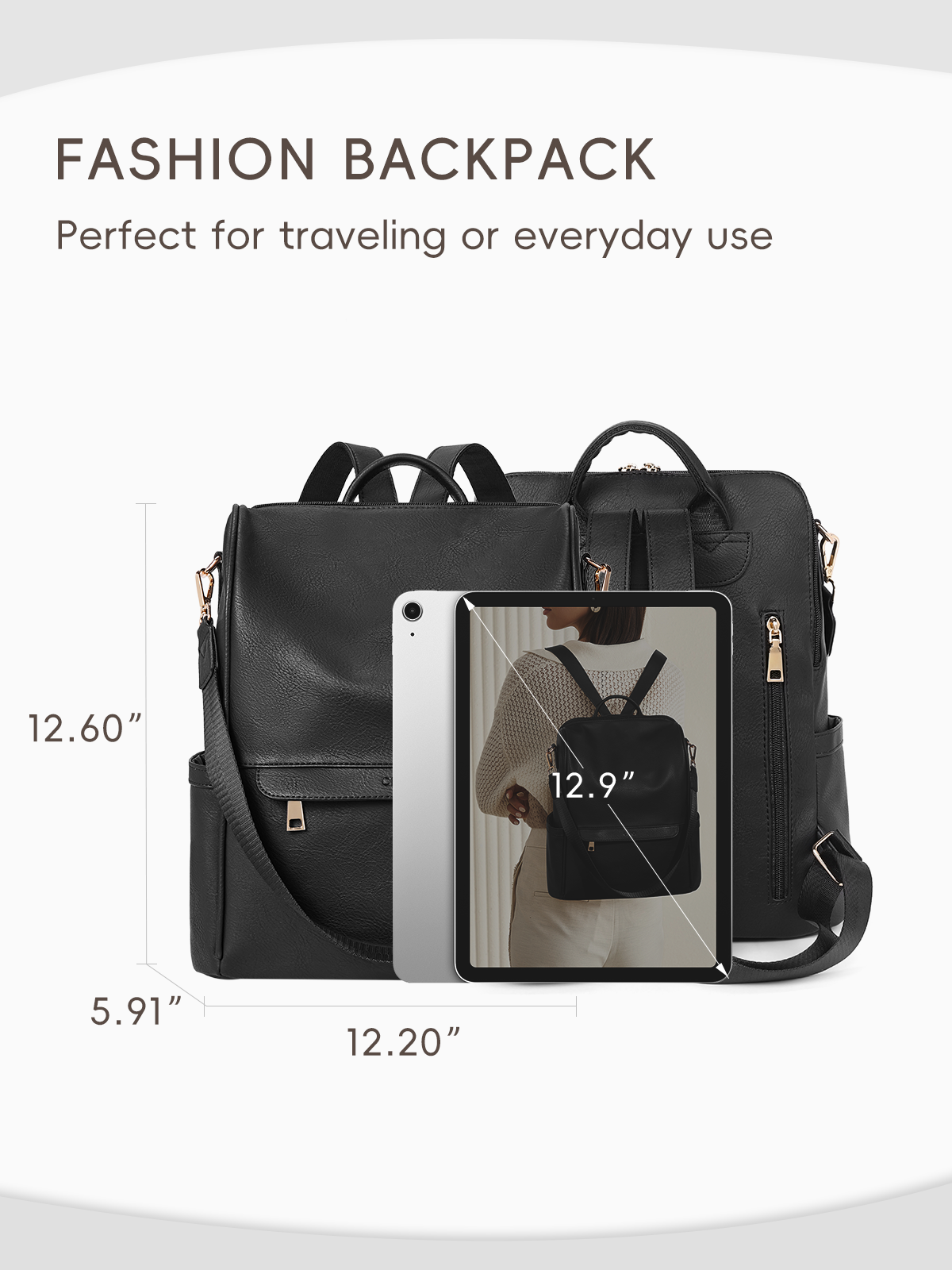 Large Capacity Fashion Designer Womens Backpack Purse