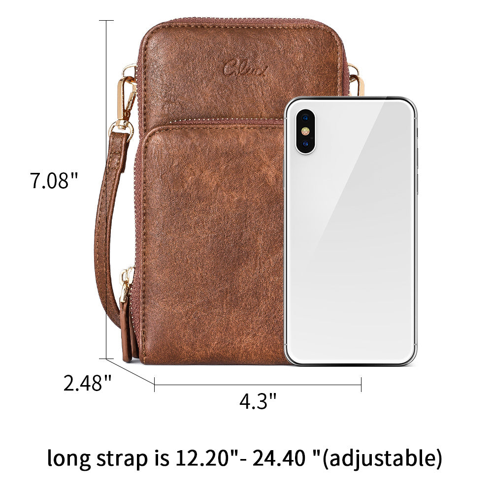 CLUCI Small Crossbody Bag for Women Leather Cellphone Shoulder Purses Fashion Travel Designer Wallet