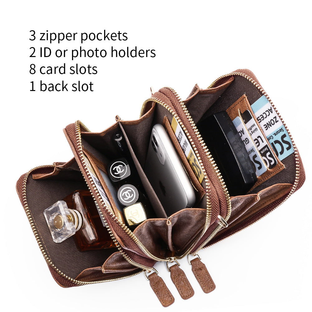CLUCI Small Crossbody Bag for Women Leather Cellphone Shoulder Purses Fashion Travel Designer Wallet