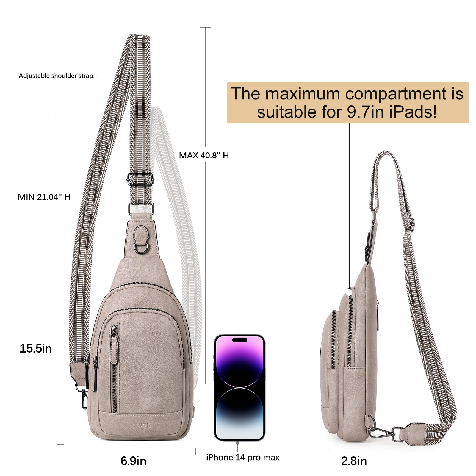 CLUCI Sling Bag for Women Crossbody Leather