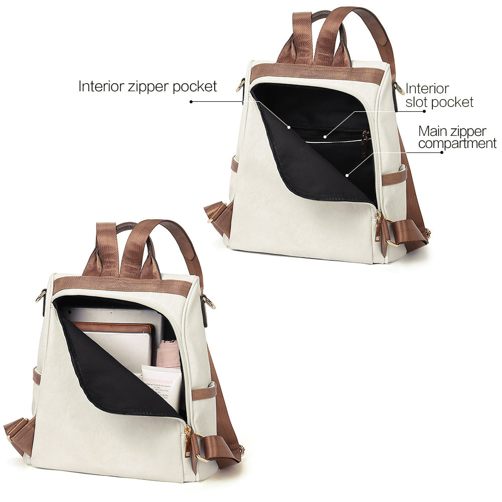 Greene Multi-Purpose Carry Way Vegan Leather Backpack Purse For Women