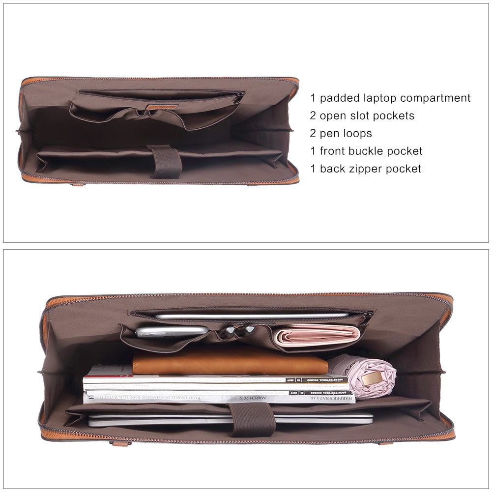 Claire  Premium Leather Messenger Briefcase For School And Work