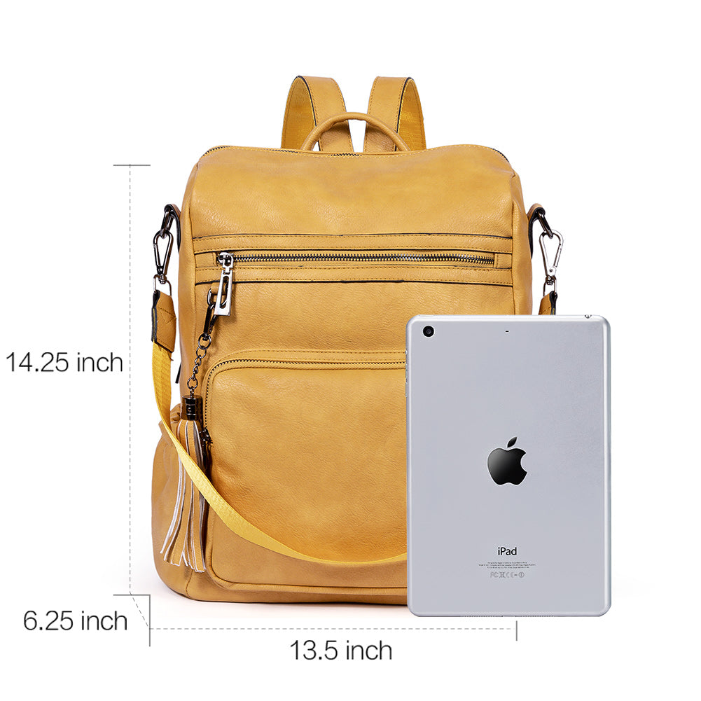 Greene Women's Leather Backpack Purse For Commuting | Two-Toned Vintage
