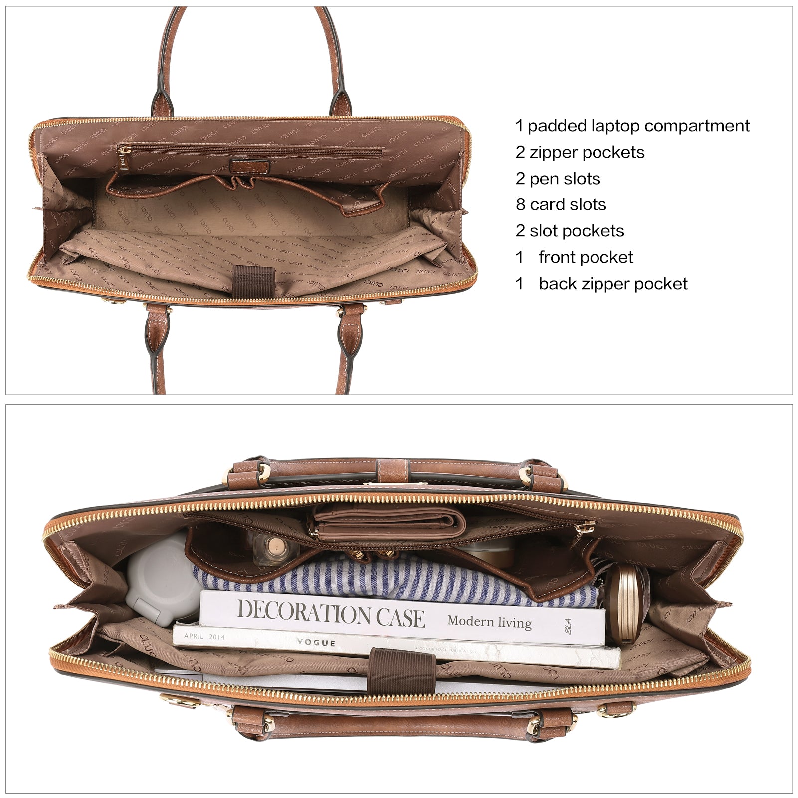 Claire  Premium Leather Messenger Briefcase For School And Work