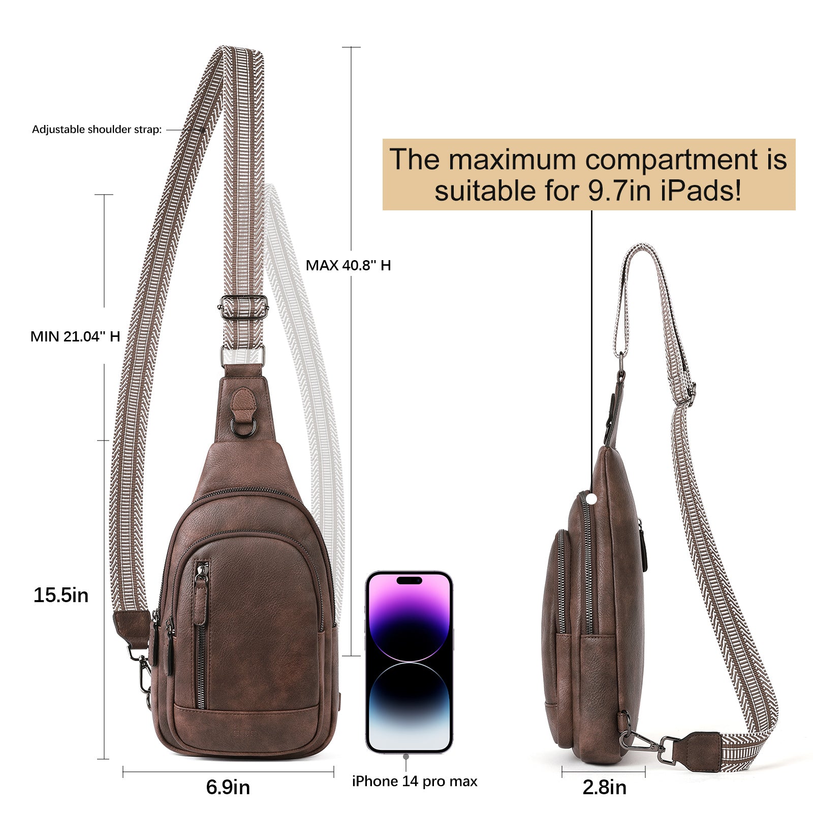 CLUCI Sling Bag for Women Crossbody Leather