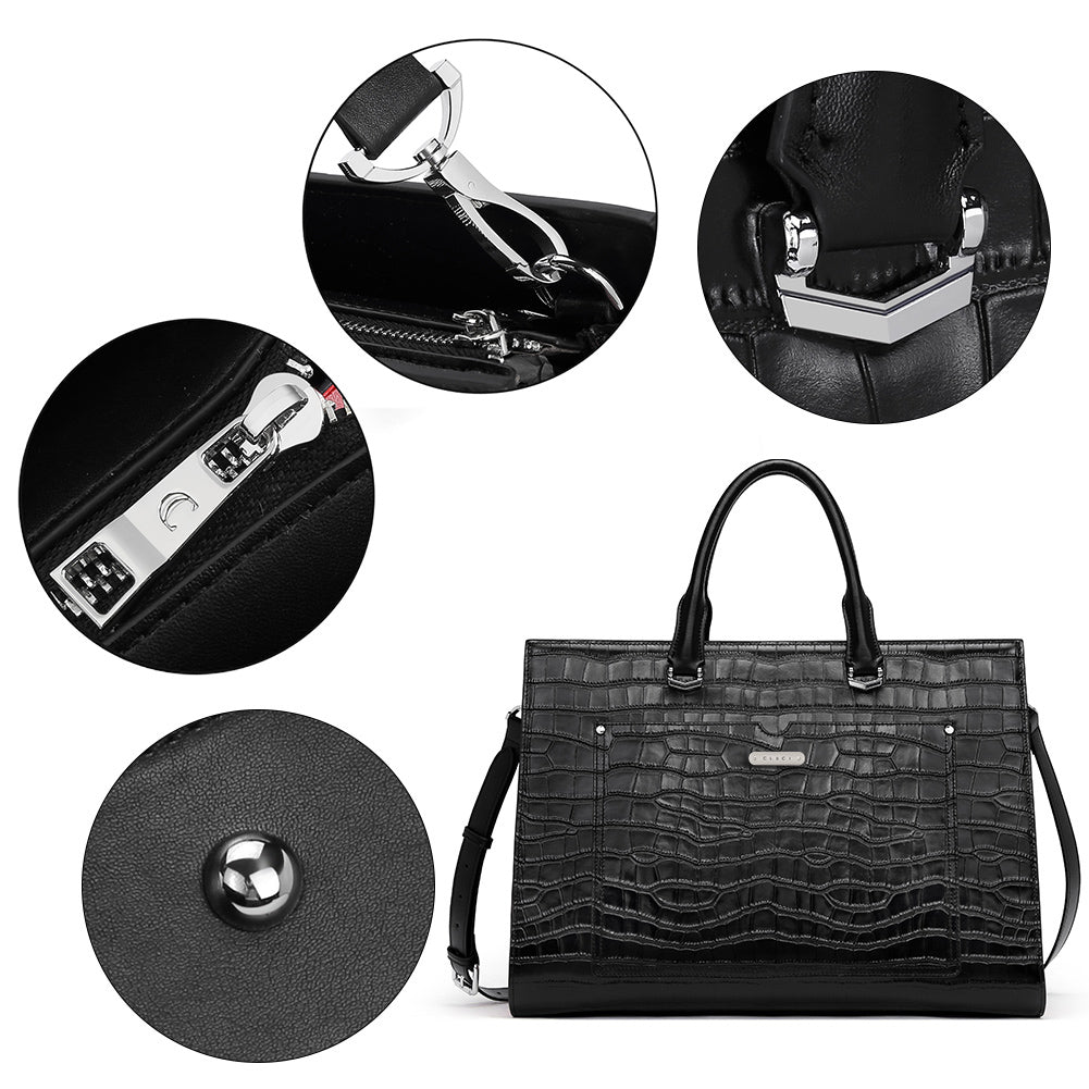 Lauren Refined Leather Briefcase For Women For Daily Use