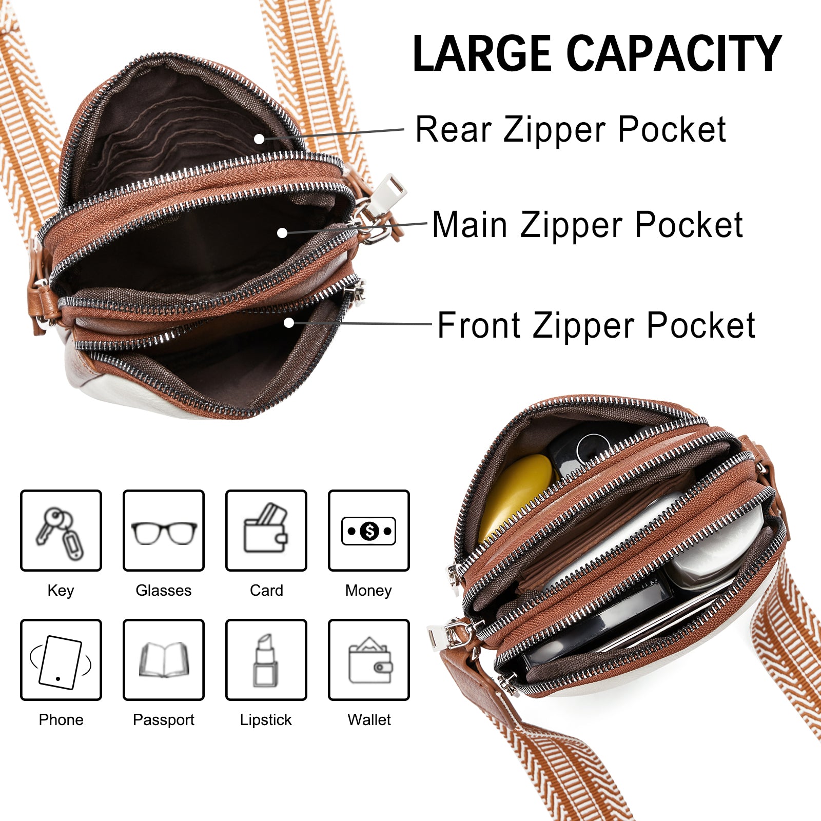 CLUCI Crossbody Bags for Women Small Vegan Leather Cell Phone Purse Sh