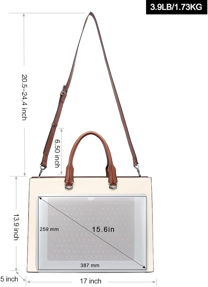 Lauren Refined Leather Briefcase For Women For Daily Use