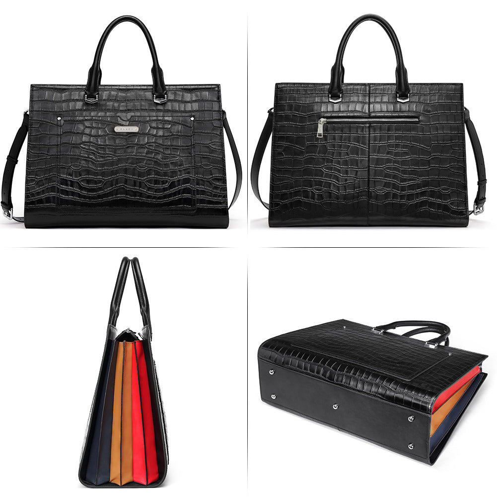 Lauren Refined Leather Briefcase For Women For Daily Use