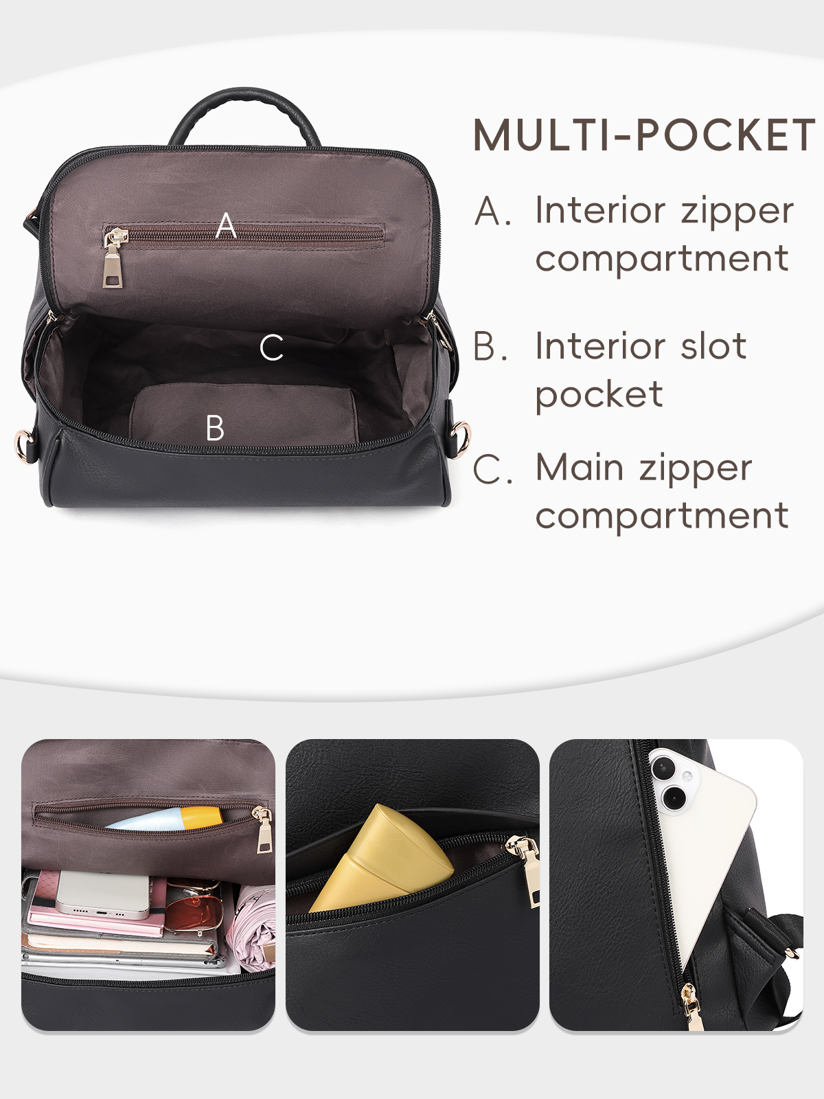 Large Capacity Fashion Designer Womens Backpack Purse