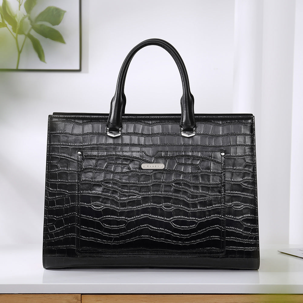 Lauren Refined Leather Briefcase For Women For Daily Use