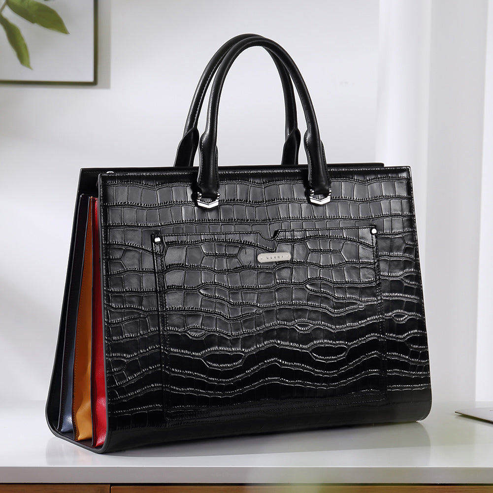 Lauren Refined Leather Briefcase For Women For Daily Use