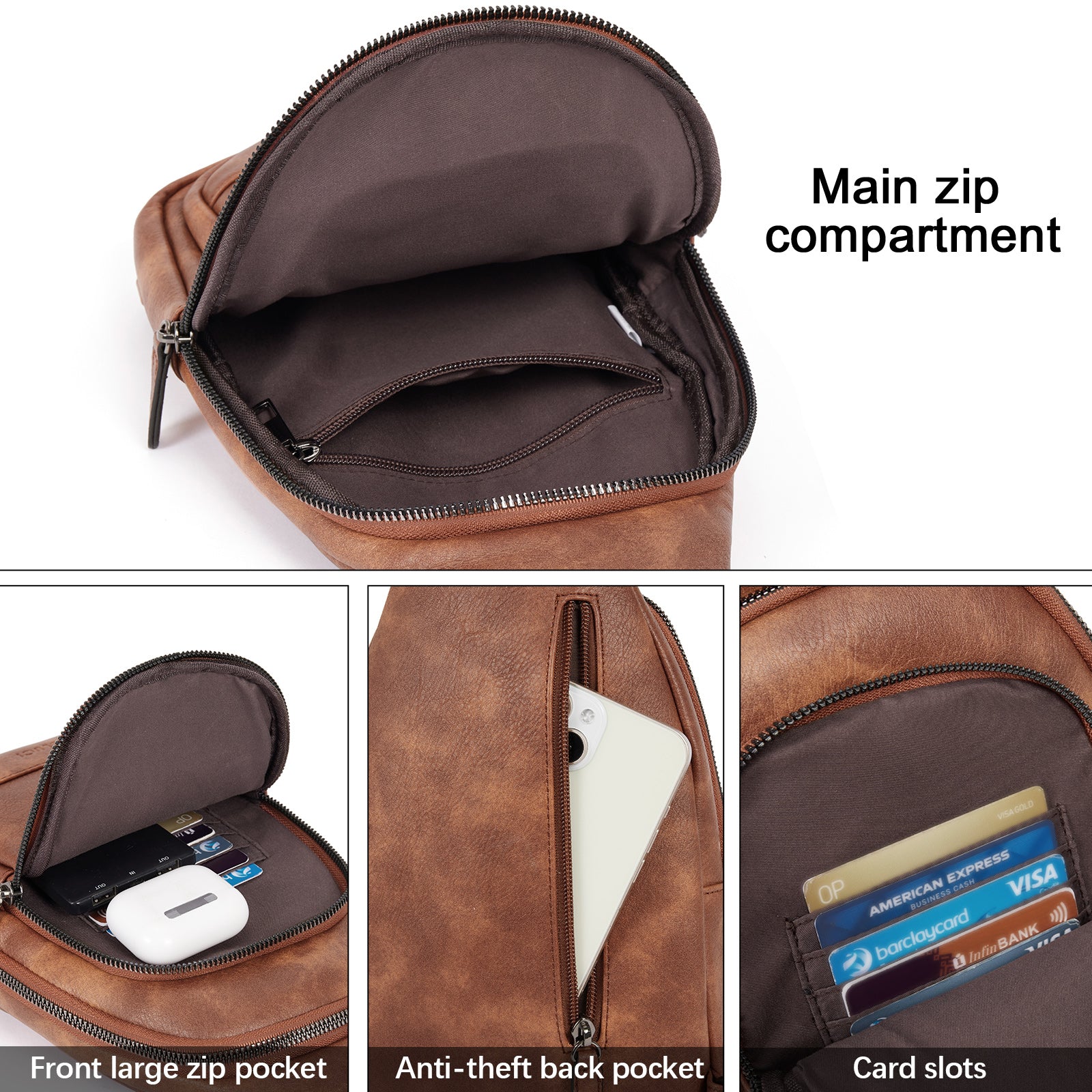 CLUCI Sling Bag for Women Crossbody Leather