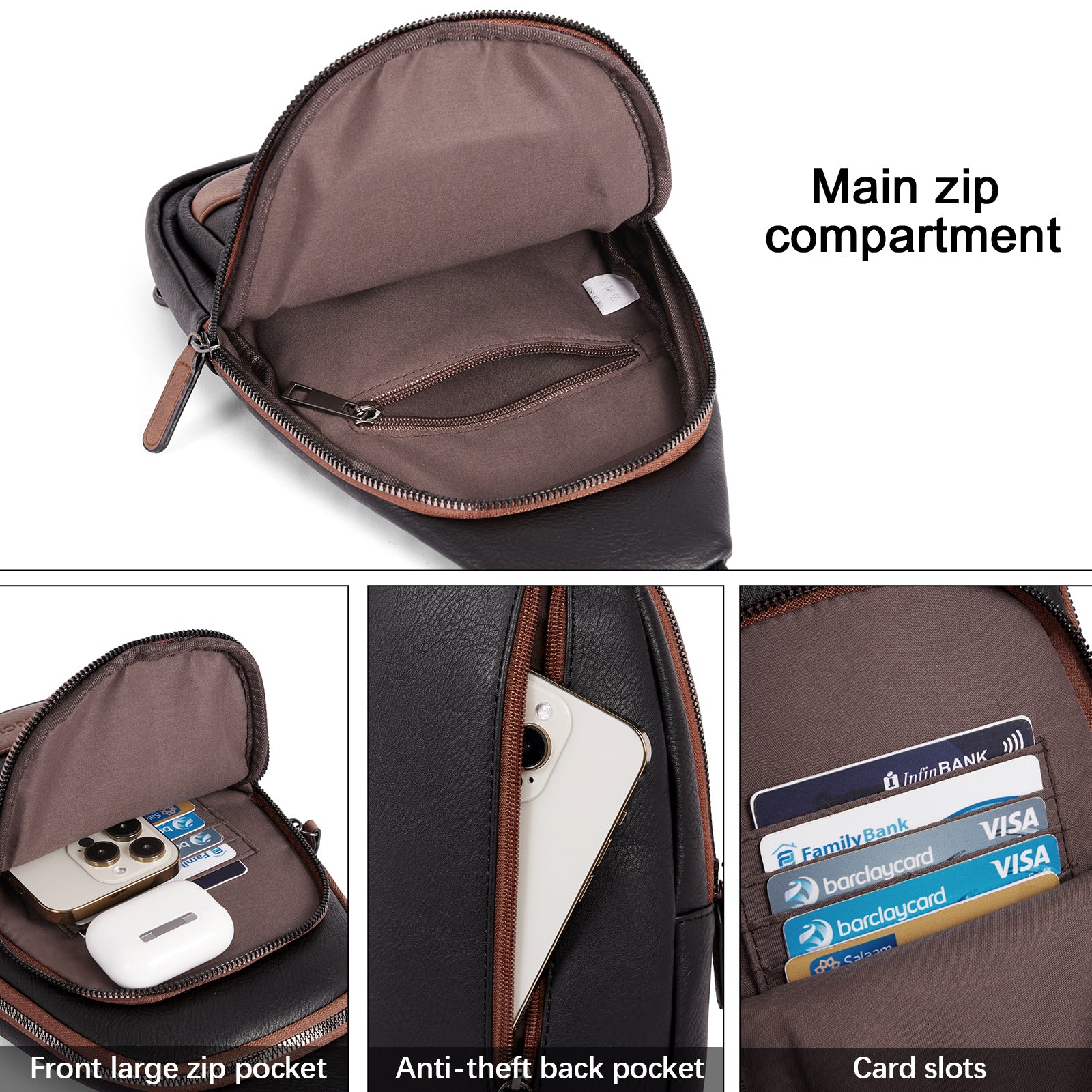 CLUCI Sling Bag for Women Crossbody Leather