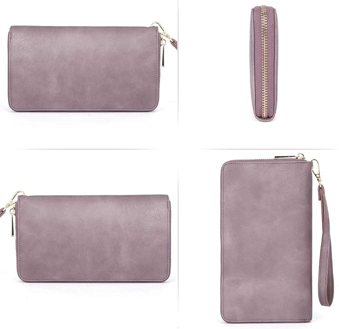 CLUCI Women Wallet Leather RFID Blocking With Wristlet