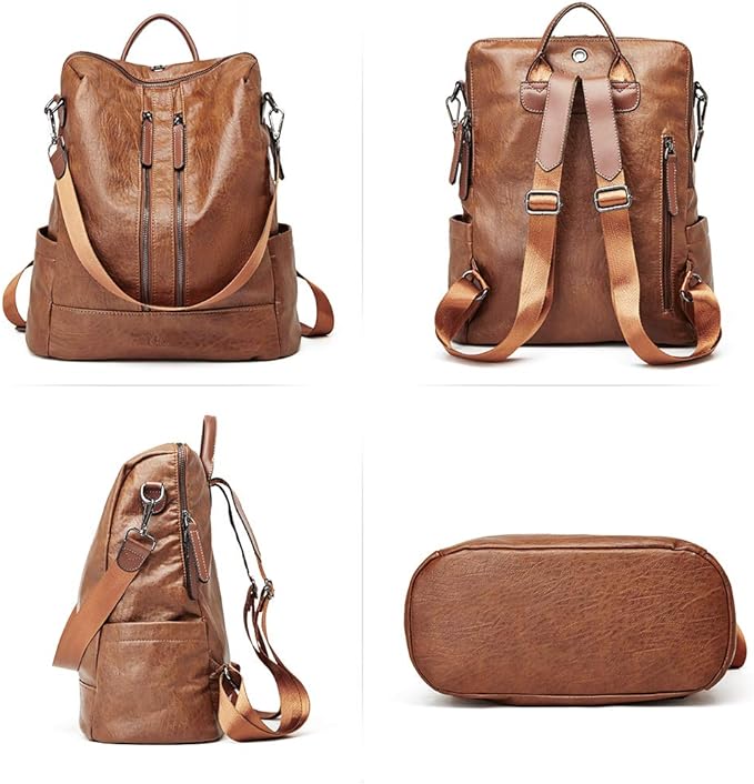 Greene Vegan Soft Leather Backpack Leather Purse For Work And Study