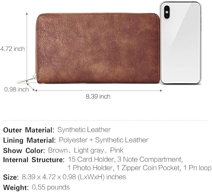 CLUCI Women Wallet Leather RFID Blocking With Wristlet