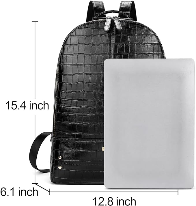 CLUCI Laptop Backpack for Women Leather 15.6 inch Computer Backpack Travel Business Vintage Large College Bag
