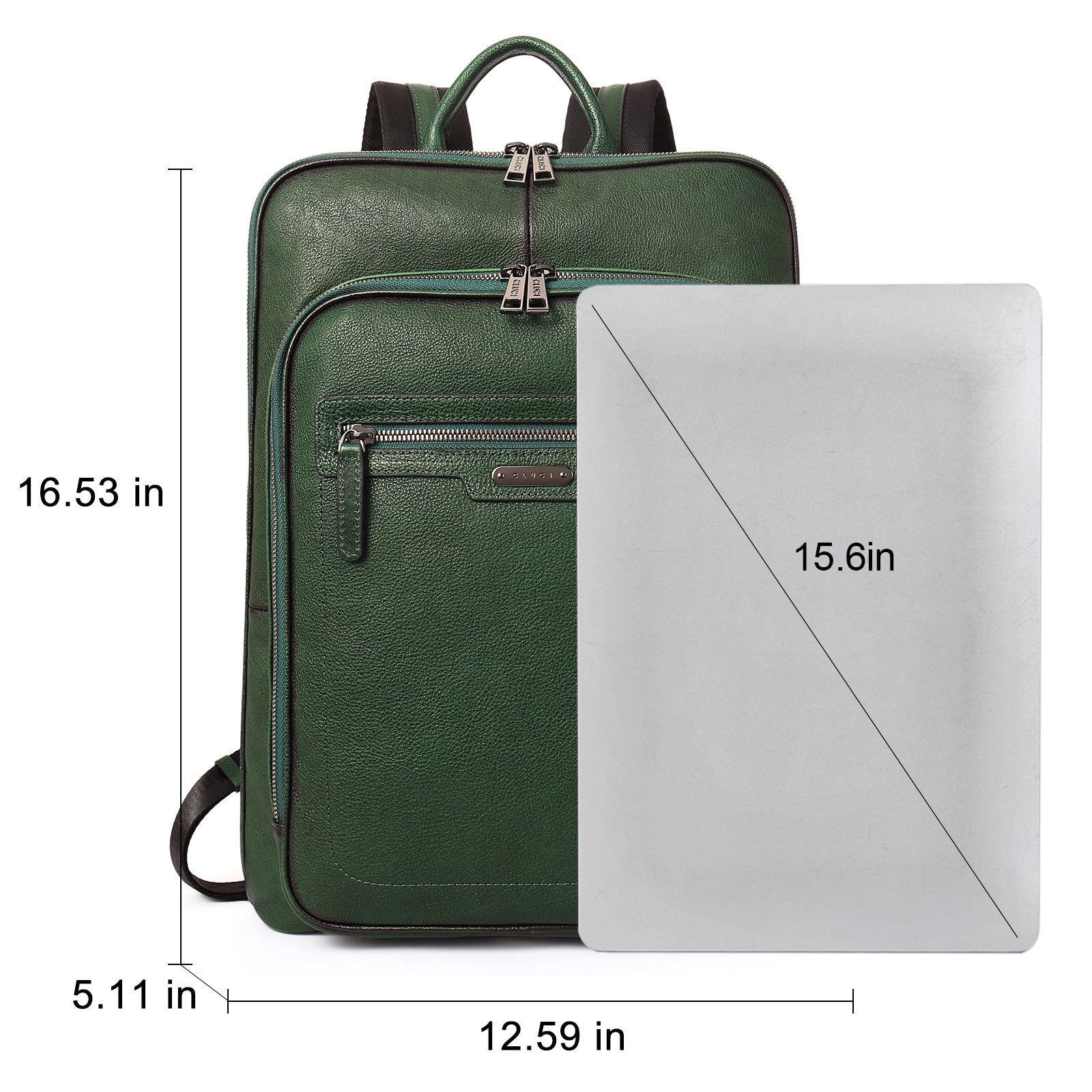 CLUCI Women Laptop Backpack Purse Vegetable Tanned Full Grain Leather 15.6 inch Computer Bag Business Casual Travel Daypack