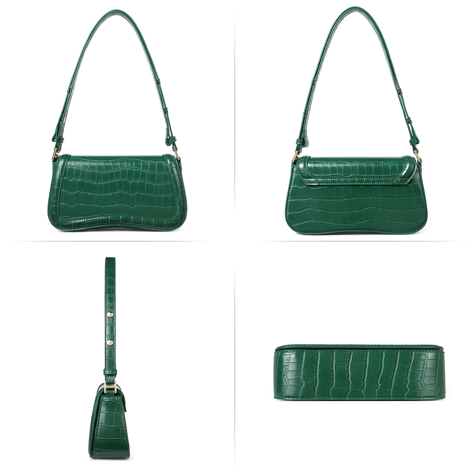 CLUCI Leather Shoulder Baguette Bags for Women