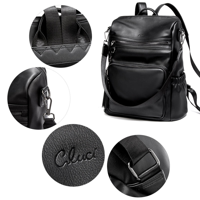 Greene Women's Leather Backpack Purse For Commuting | Two-Toned Vintage