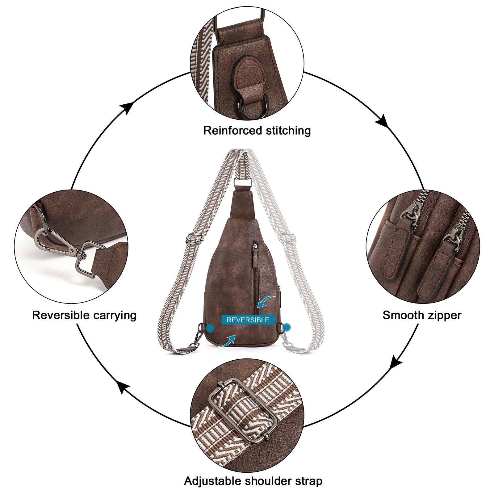 CLUCI Sling Bag for Women Crossbody Leather