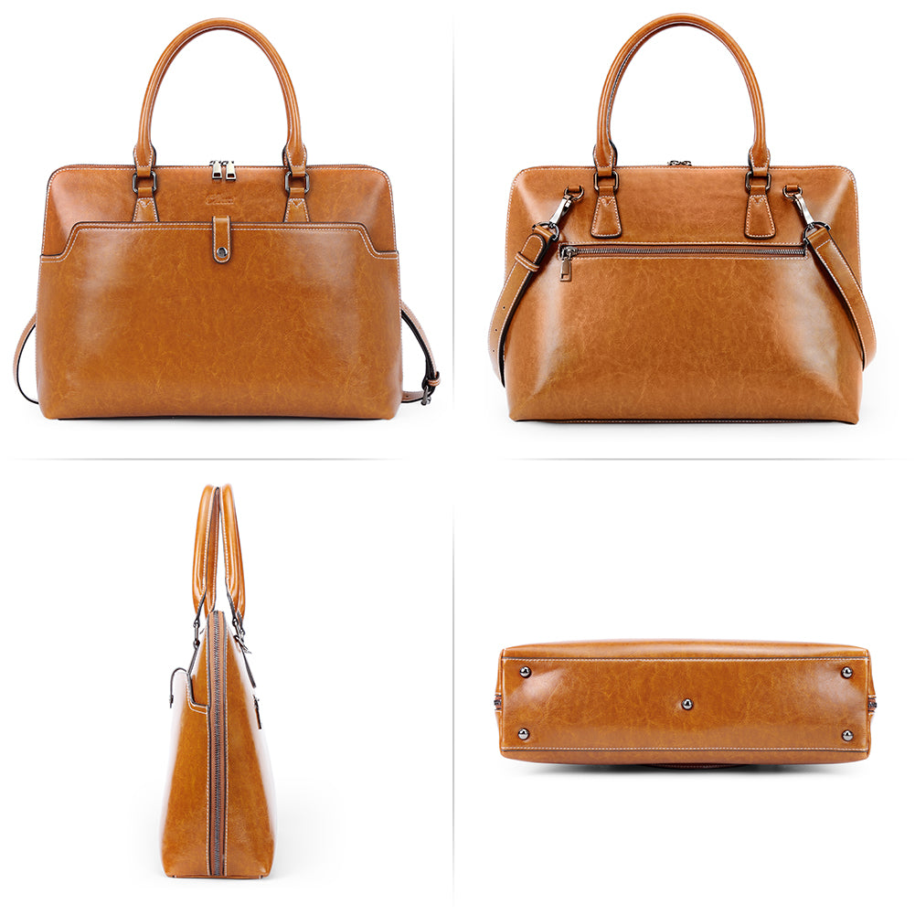 Claire  Premium Leather Messenger Briefcase For School And Work