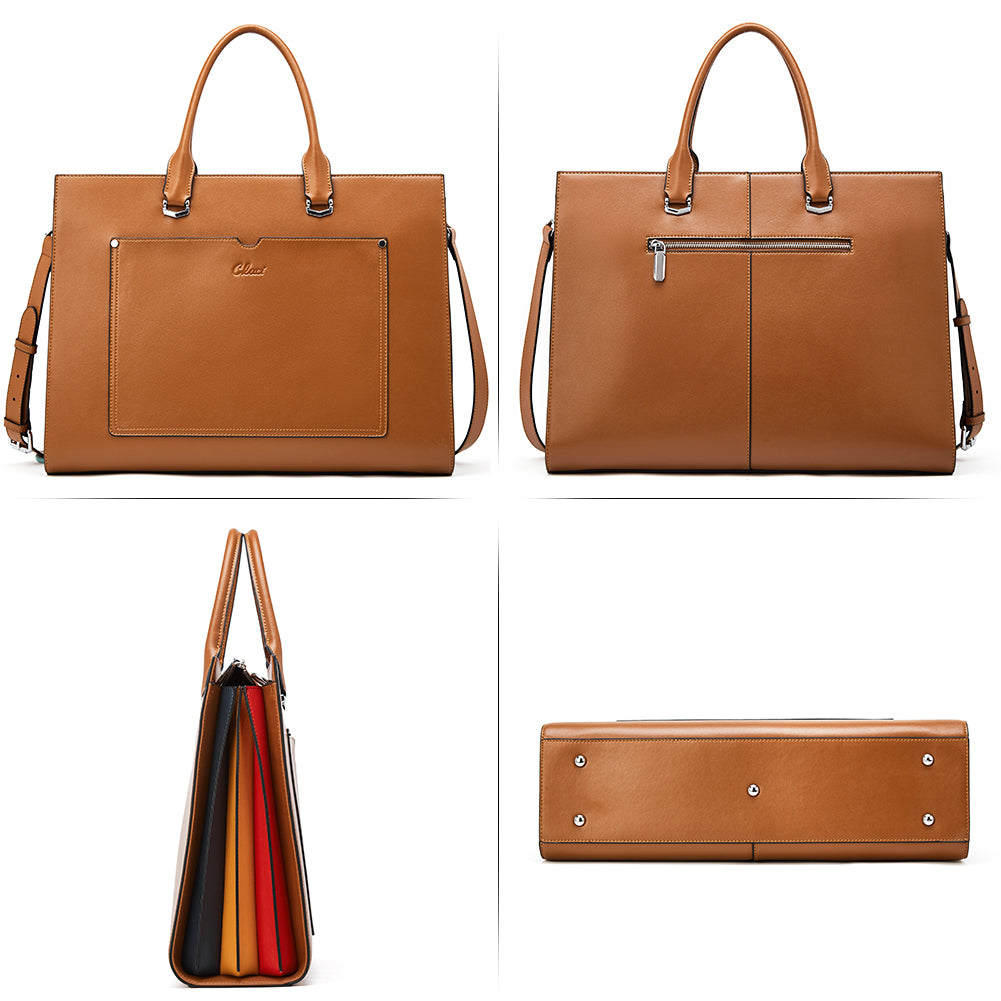 Lauren Refined Leather Briefcase For Women For Daily Use